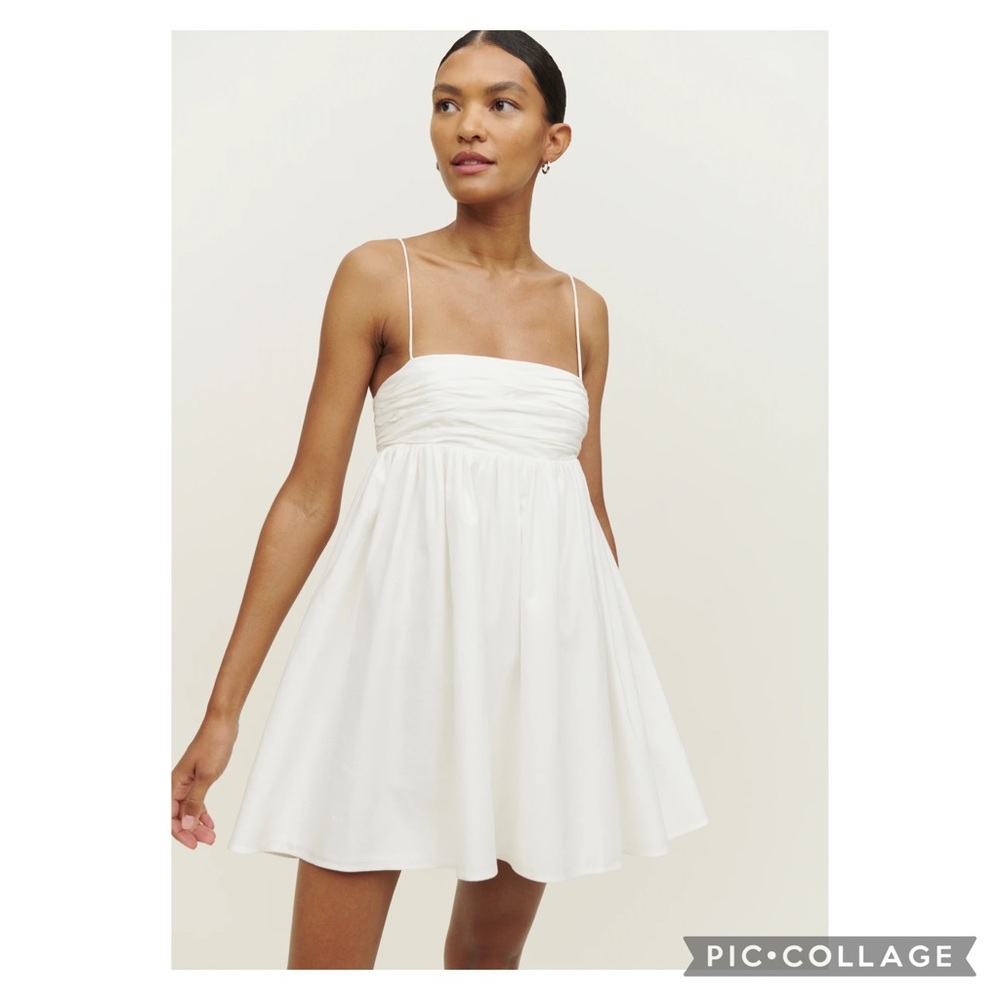 Reformation 2 Catarina White Cotton Mini Dress